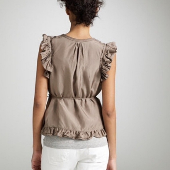 NWT J.crew Ivory Blakely Wrap Flutter Blouse with ruffles | Size 2 - Picture 4 of 14